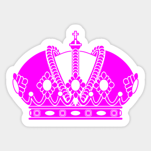 Imperial crown (pink and white) Sticker